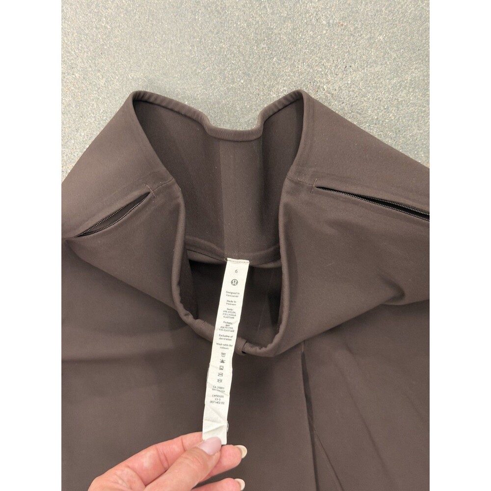 Lululemon SmoothFit Pull-On High-Rise Pants Espresso Brown Womens Size 6 LW5EGSS - Picture 5 of 16